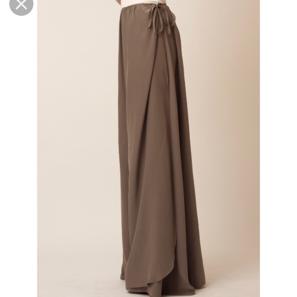 silk wrap maxi skirt